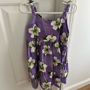 Girls pacific legend 7/8 purple Hawaiian dress